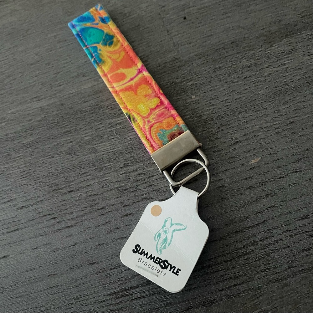 Liquid Rainbow Keychain Wristlet
